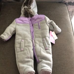 Infant girl weatherproof snowsuit